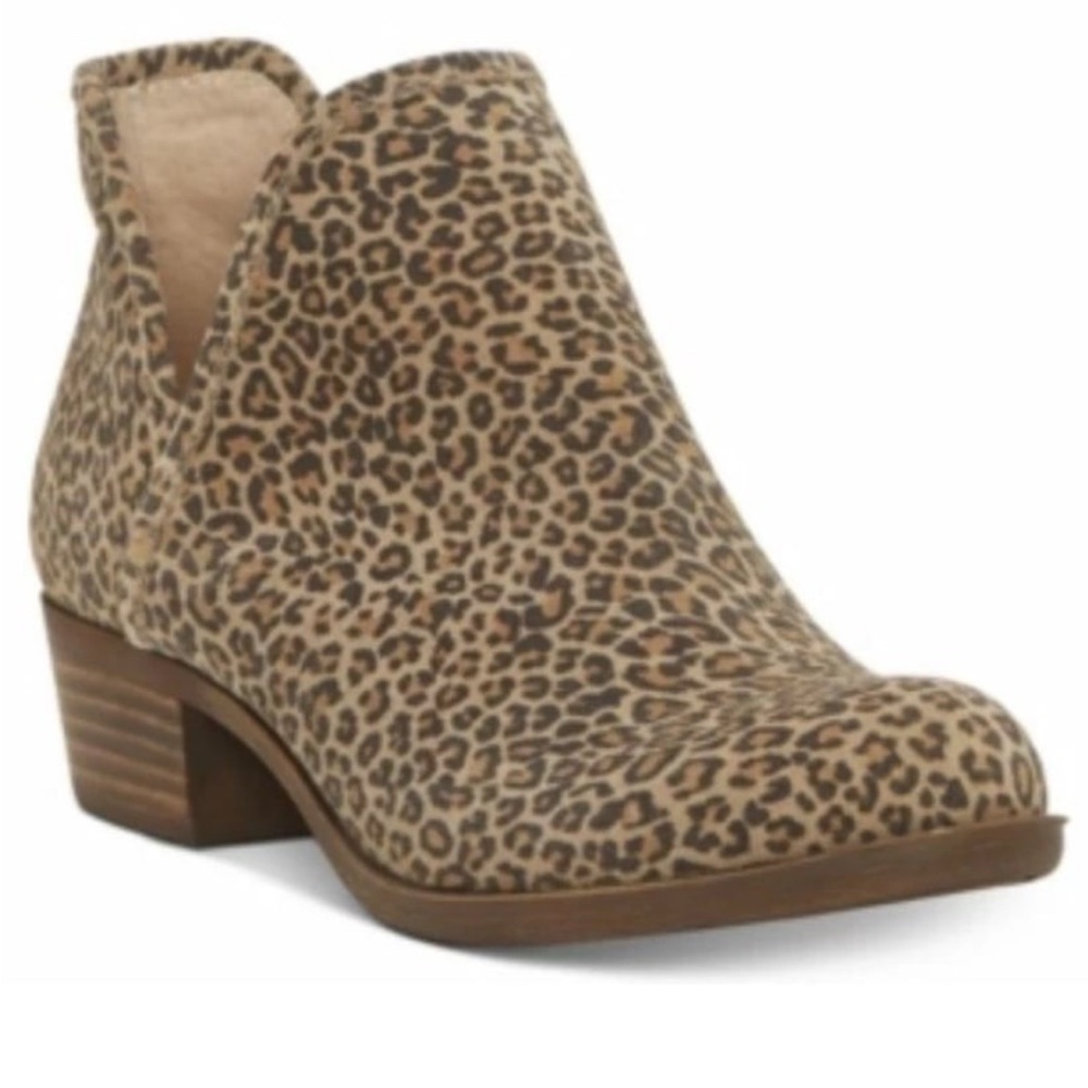 Lucky Brand Tan Leopard Ankle Booties